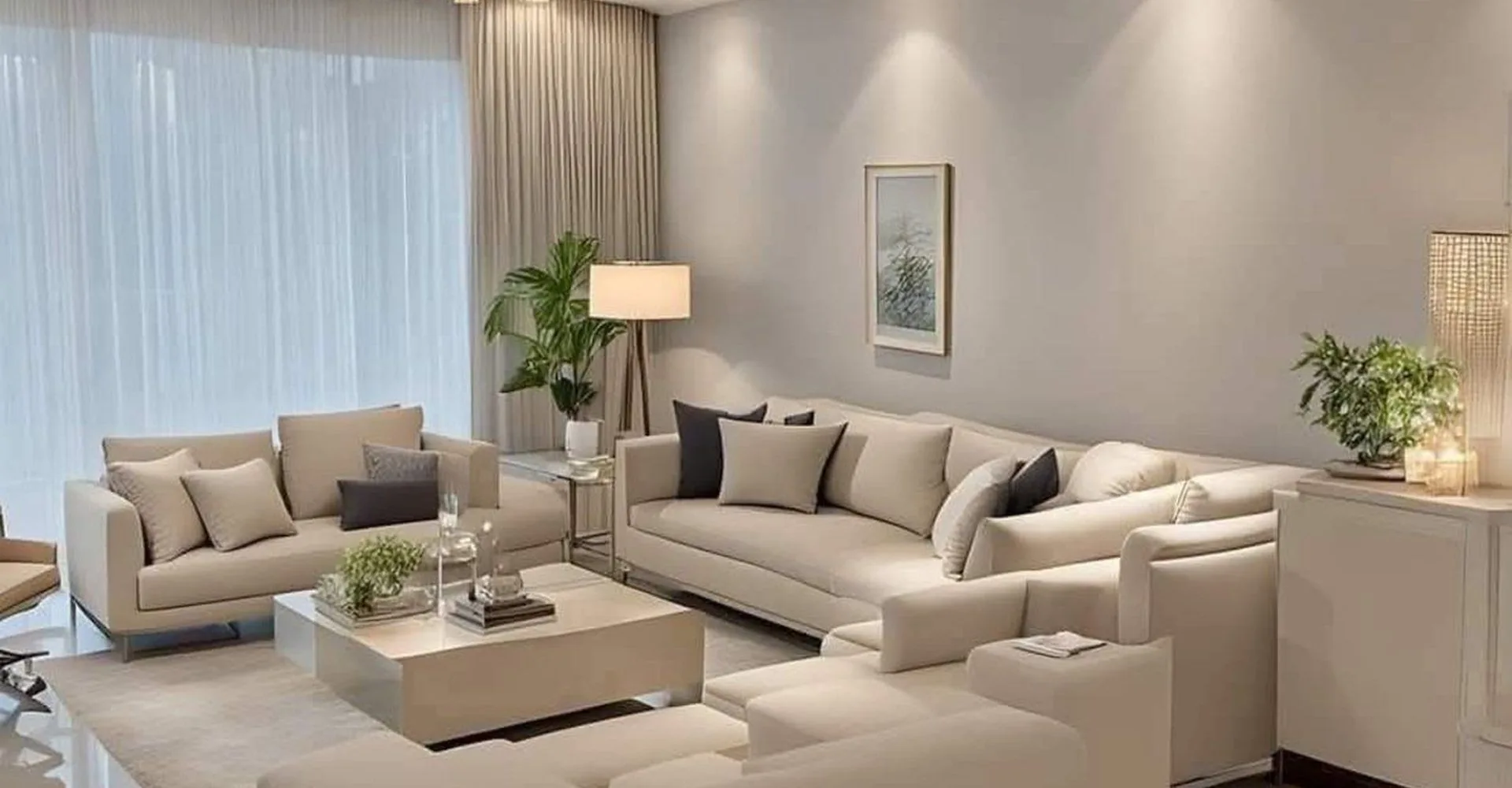 Luxury serviced apartment living room in Nairobi